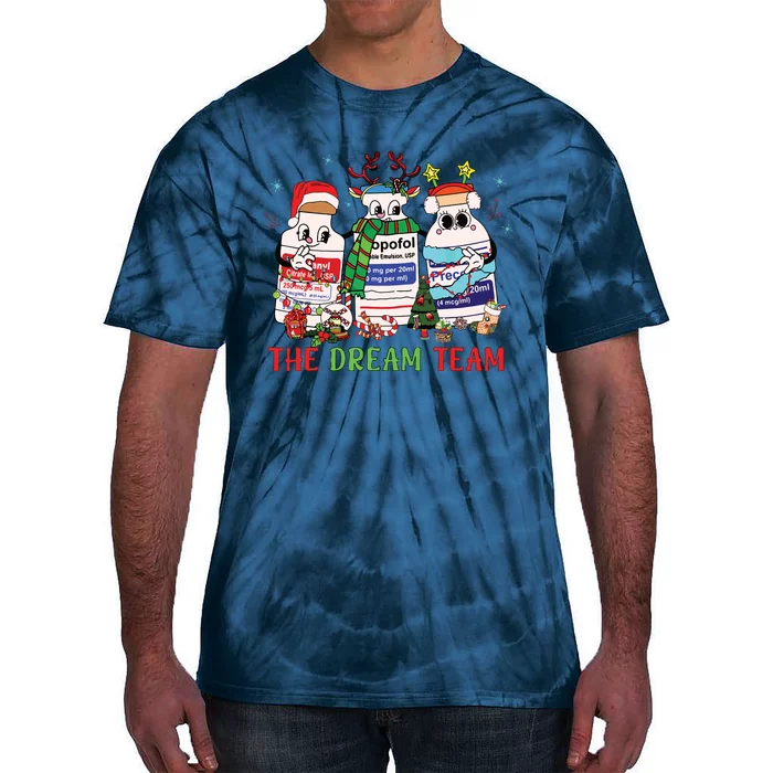 The Dream Team Intensive Care Unit Icu Rn Nurse Christmas Tie-Dye T-Shirt