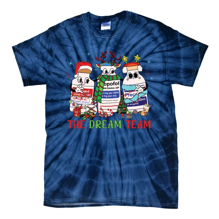 The Dream Team Intensive Care Unit Icu Rn Nurse Christmas Tie-Dye T-Shirt