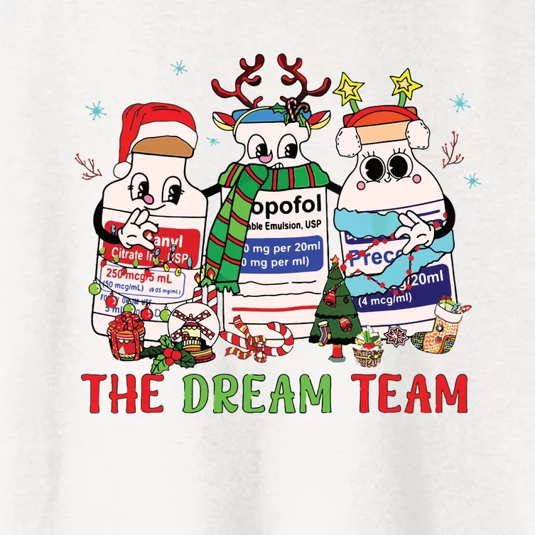 The Dream Team Intensive Care Unit Icu Rn Nurse Christmas Women's Crop Top Tee