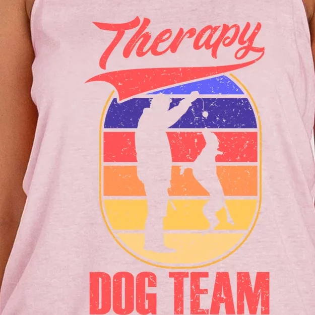 Therapy Dog Team For A Pettrainer Dog Trainer Great Gift Women's Knotted Racerback Tank