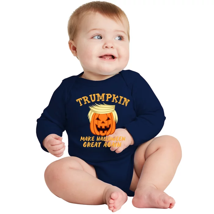 Trumpkin Donald Trump Halloween Make Halloween Great Again Gift Baby Long Sleeve Bodysuit