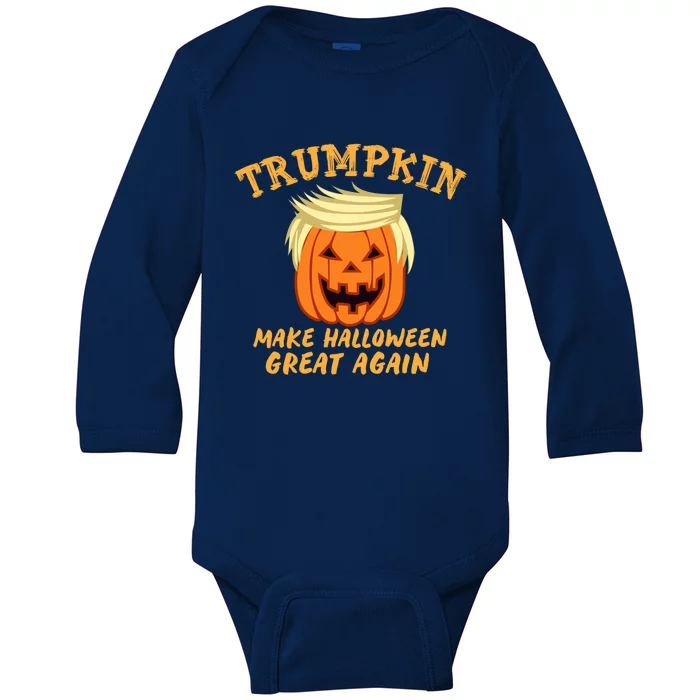 Trumpkin Donald Trump Halloween Make Halloween Great Again Gift Baby Long Sleeve Bodysuit