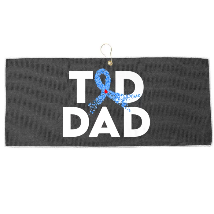 T1D Dad Type 1 Diabetes Awareness Insulin Family Support Premium Large Microfiber Waffle Golf Towel