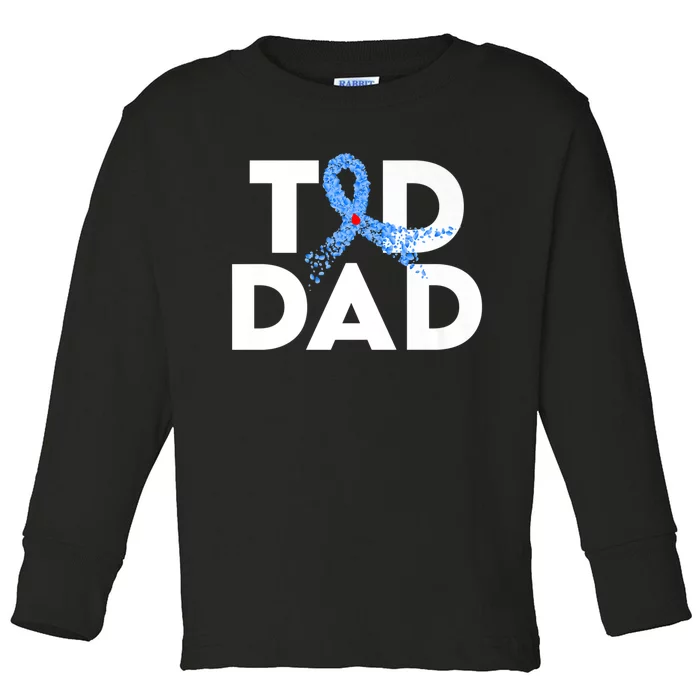 T1D Dad Type 1 Diabetes Awareness Insulin Family Support Premium Toddler Long Sleeve Shirt