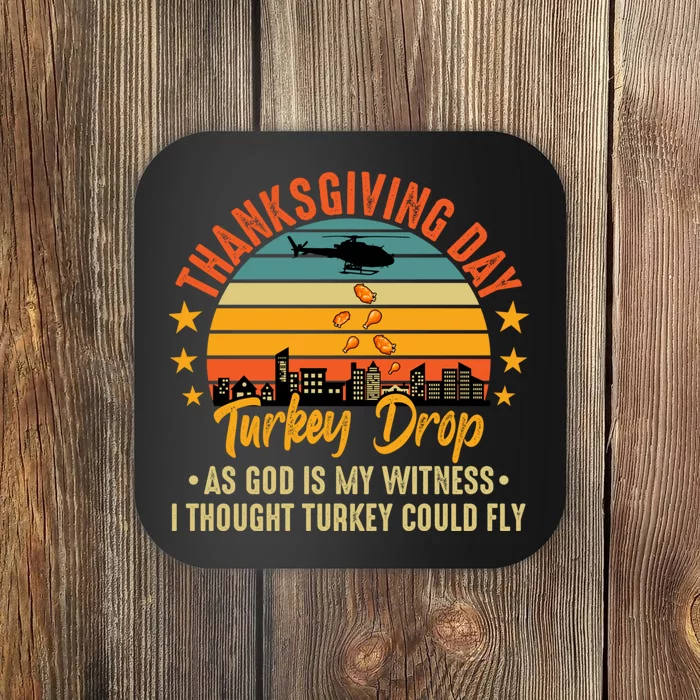 Thanksgiving Day Turkey Drop Vintage Retro Funny Gift Coaster