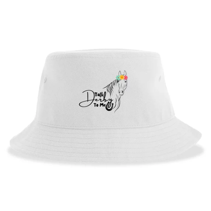 Talk Derby To Me Derby Horse Racing Funny Horse Racing Sustainable Bucket Hat