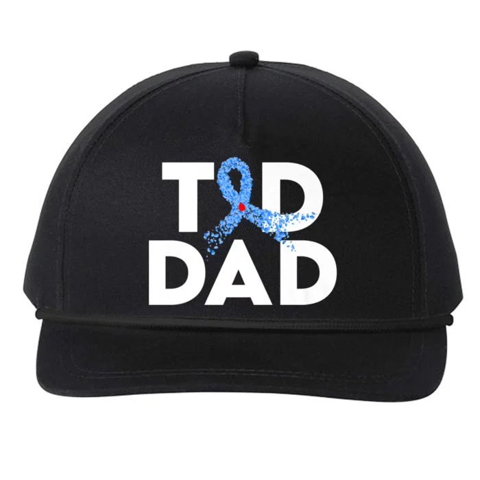 T1D Dad Type 1 Diabetes Awareness Insulin Family Support Premium Snapback Five-Panel Rope Hat