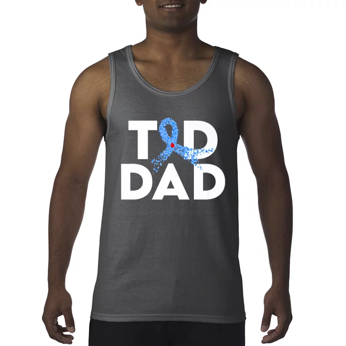 T1D Dad Type 1 Diabetes Awareness Insulin Family Support Premium Tank Top