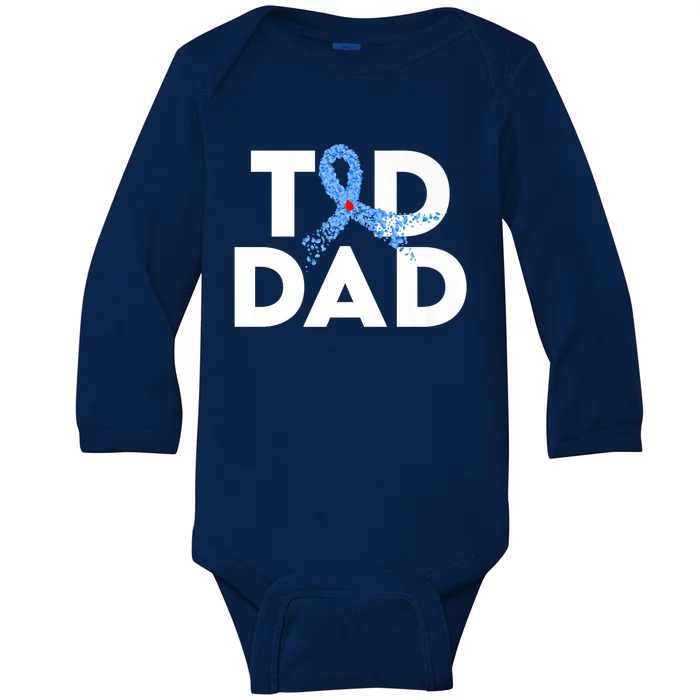 T1D Dad Type 1 Diabetes Awareness Insulin Family Support Premium Baby Long Sleeve Bodysuit