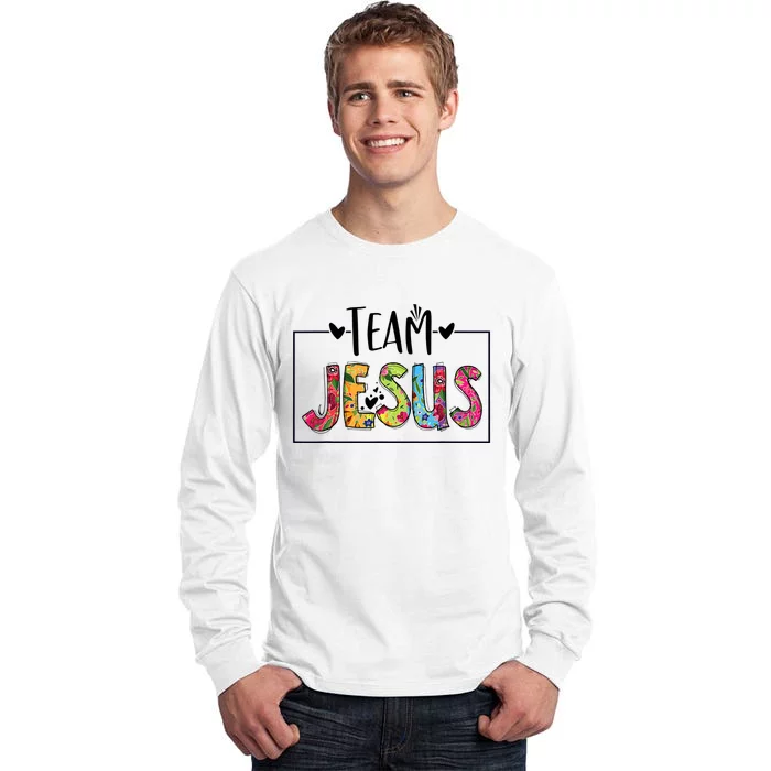 Tie Dye Team Jesus Cool Mom And Christian Thanksgiving Tall Long Sleeve T-Shirt