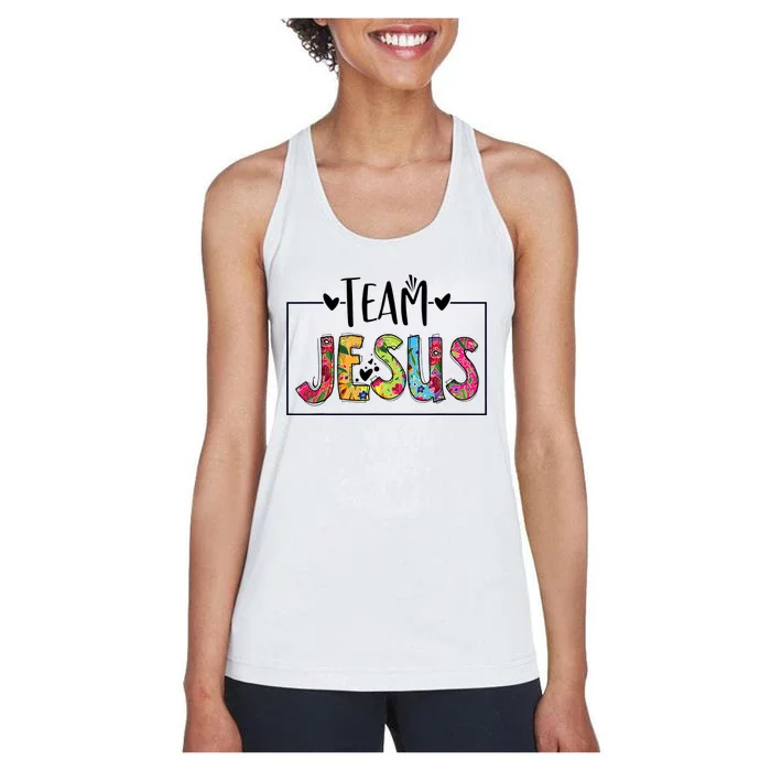 Tie Dye Team Jesus Cool Mom And Christian Thanksgiving Women's Racerback Tank