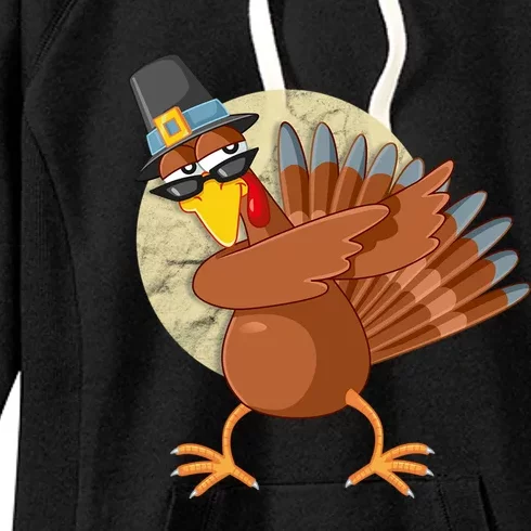 Thanksgiving Dabbing Turkey Gift Women's Fleece Hoodie