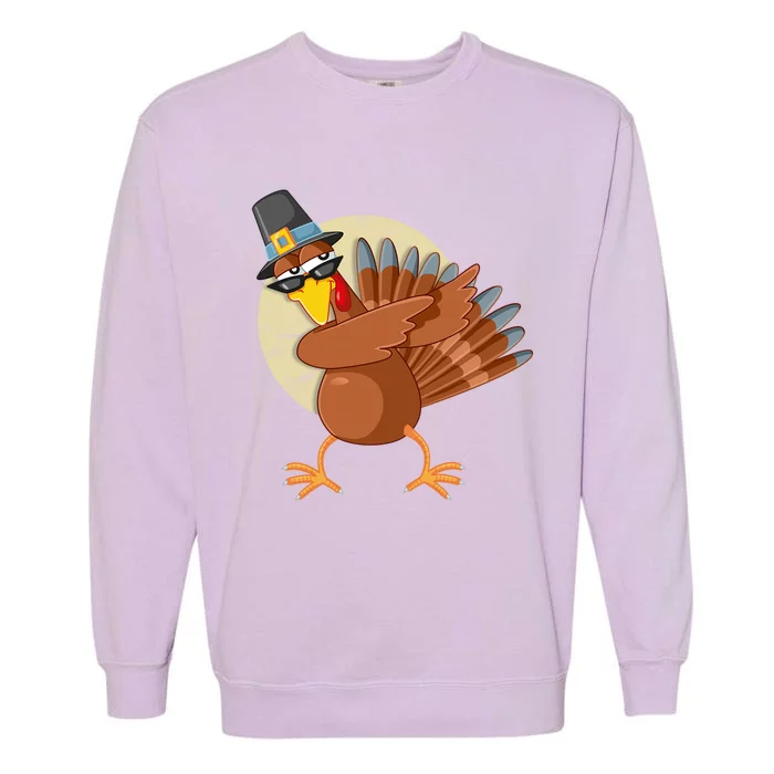 Thanksgiving Dabbing Turkey Gift Garment-Dyed Sweatshirt