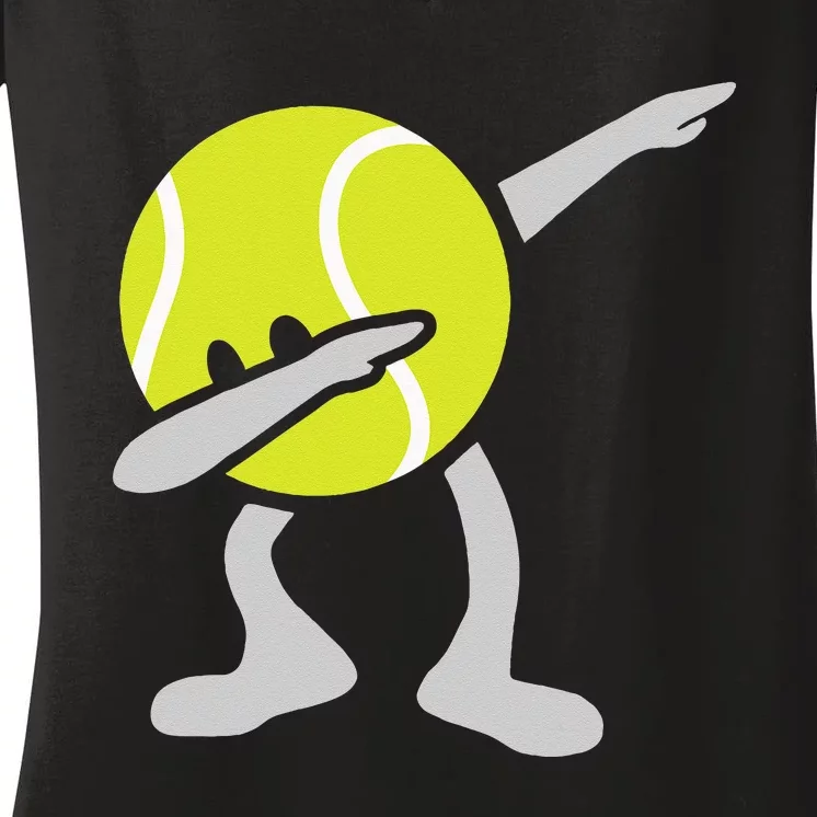 Tennis Dabbing Tennis Ball Tennis Player Ball Sport Gift Women's V-Neck T-Shirt