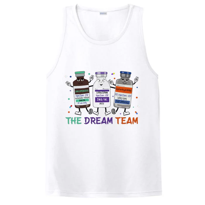 The Dream Team Retro Groovy B52 Nurse Medical Nursing Psych Performance Tank