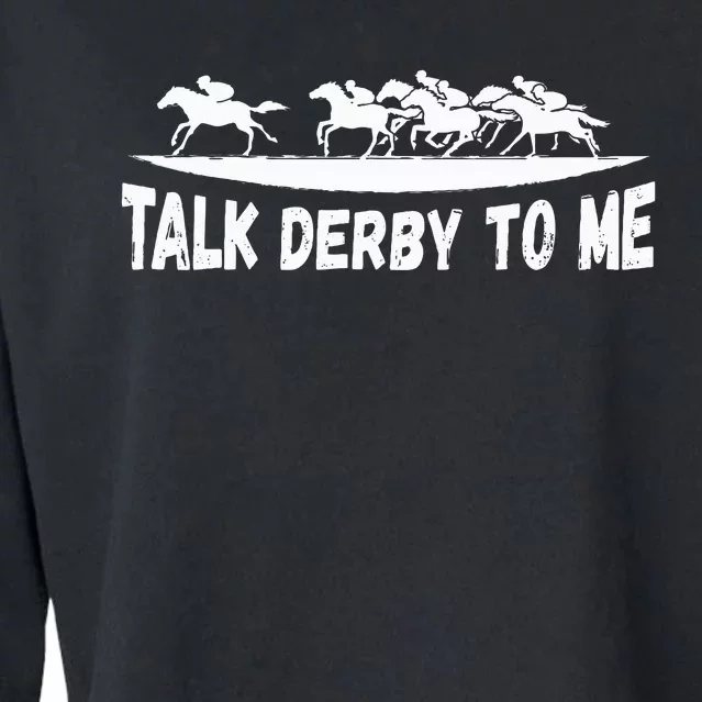 Talk Derby To Me Funny Horse Cropped Pullover Crew