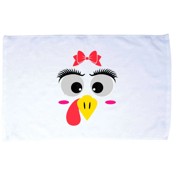 Thanksgiving Day Turkey Face Red Bow Costume Restro Microfiber Hand Towel