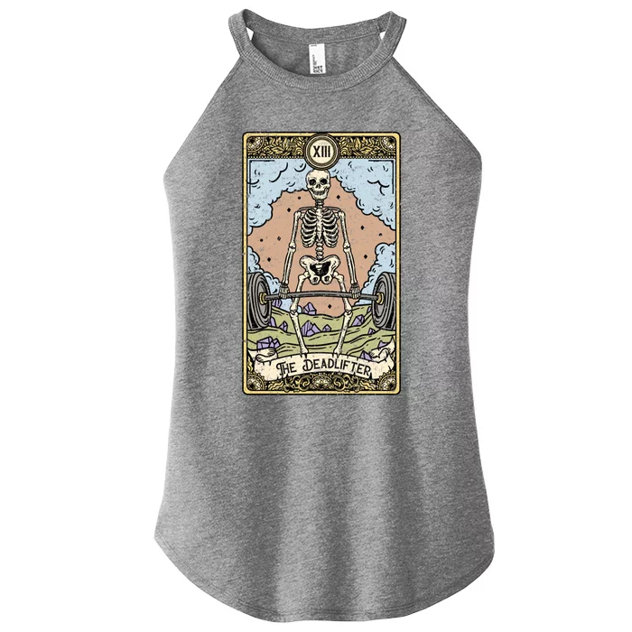 The Deadlifter Tarot Card I Fortune Teller I Deadlift Cool Gift Women’s Perfect Tri Rocker Tank