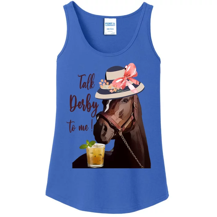 Talk Derby To Me Mint Juleps Derby Horse Racing Cute Gift Ladies Essential Tank