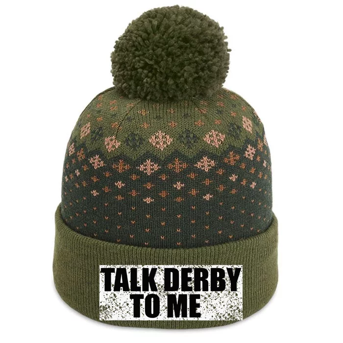 Talk Derby To Me Funny Horse Racing Derby Jockey The Baniff Cuffed Pom Beanie