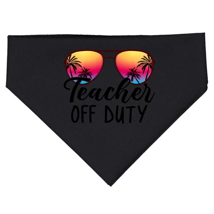 Tie Dye Teacher Off Duty Last Day Of School Teacher Summer USA-Made Doggie Bandana