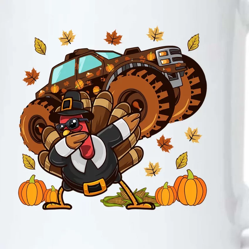 Thanksgiving Dabbing Turkey Monster Truck Gift Black Color Changing Mug