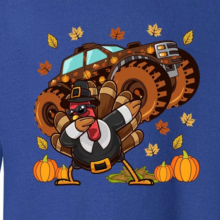 Thanksgiving Dabbing Turkey Monster Truck Gift Toddler Sweatshirt