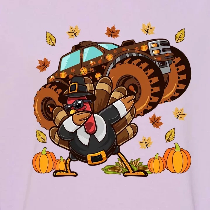 Thanksgiving Dabbing Turkey Monster Truck Gift Garment-Dyed Sweatshirt