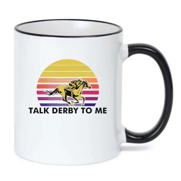 Talk Derby To Me Horse Racing Jockeys Sunset Race Black Color Changing Mug