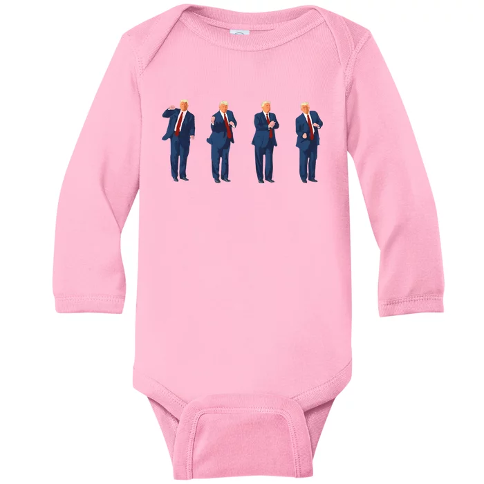 Trump Dance Baby Long Sleeve Bodysuit