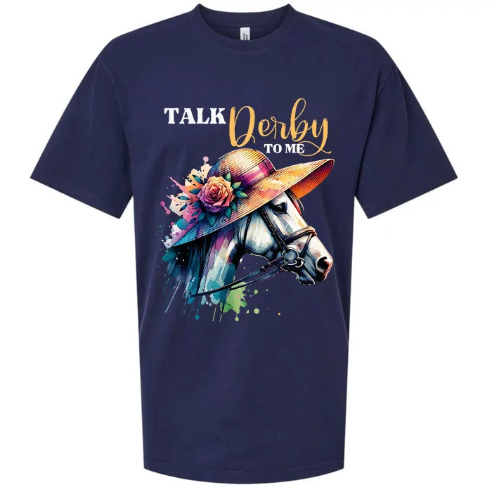 Talk Derby To Me Funny Racing Horse Sueded Cloud Jersey T-Shirt