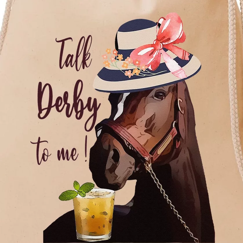 Talk Derby To Me Mint Juleps Derby Horse Racing Drawstring Bag