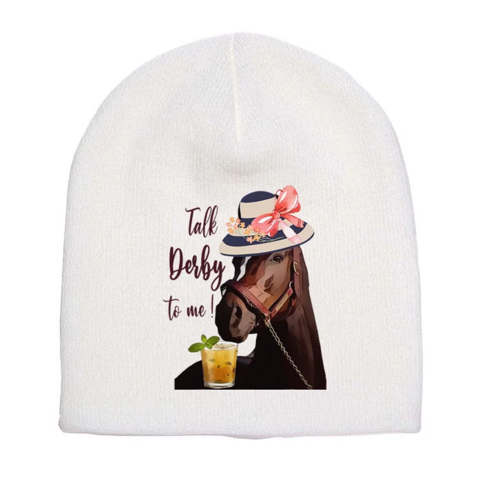 Talk Derby To Me Mint Juleps Derby Horse Racing Short Acrylic Beanie