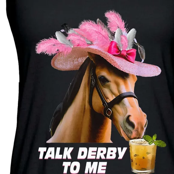 Talk Derby To Me Horse Racing Funny Derby Day Horse Lover Ladies Essential Flowy Tank