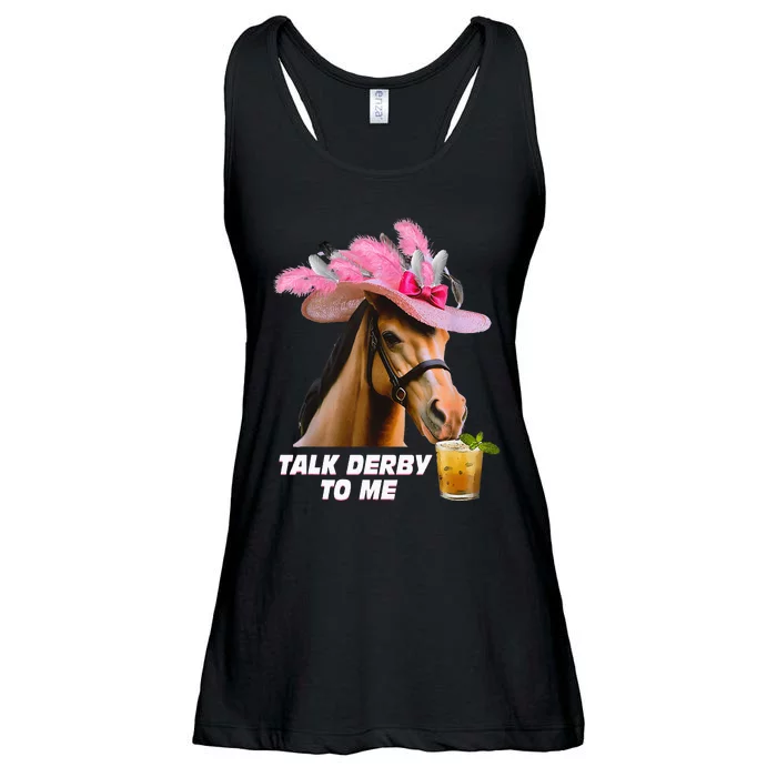 Talk Derby To Me Horse Racing Funny Derby Day Horse Lover Ladies Essential Flowy Tank