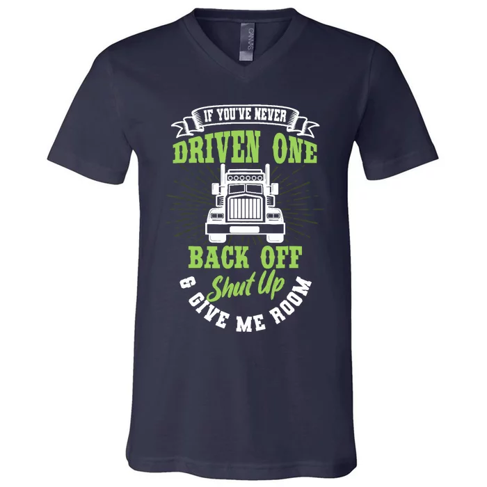 Truck Driver Trucker Truckie Vehicle LGV Driving Teamster V-Neck T-Shirt