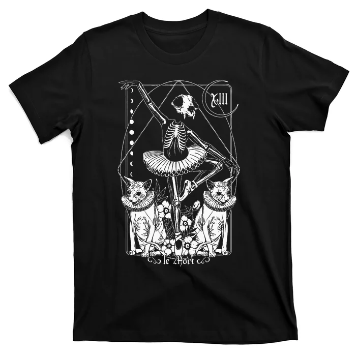 The Death Tarot Tapestry Cat La Mort Death Tarot Card Spooky T-Shirt