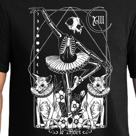 The Death Tarot Tapestry Cat La Mort Death Tarot Card Spooky Pajama Set