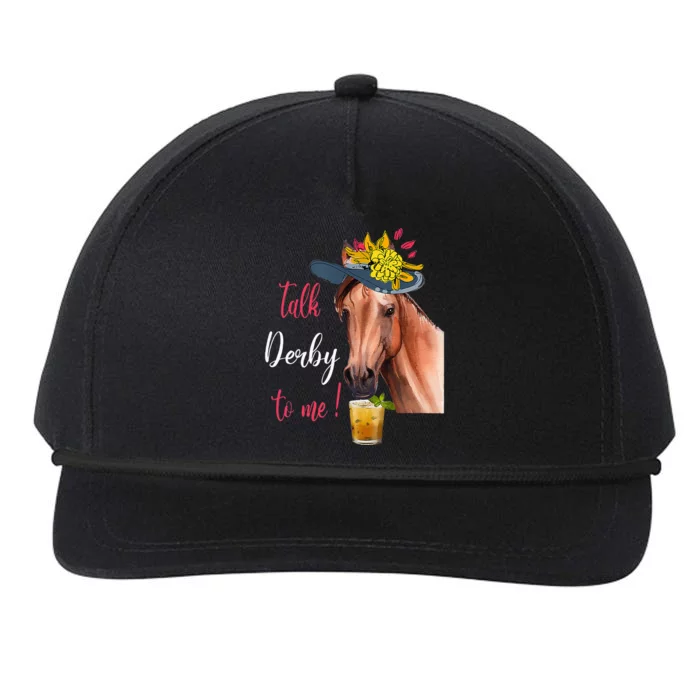 Talk Derby To Me Funny Horse Racing Lover Derby Day Snapback Five-Panel Rope Hat