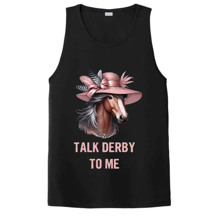 Talk Derby To Me Funny Horse Derby Day Performance Tank