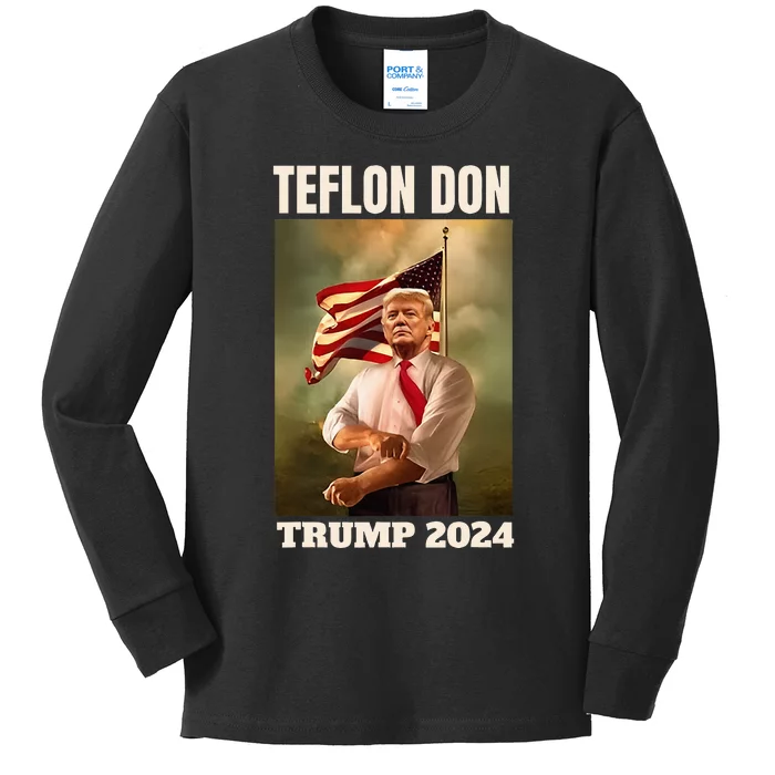 Teflon Don Trump 2024 Real Verdict November 5 2024 Kids Long Sleeve Shirt