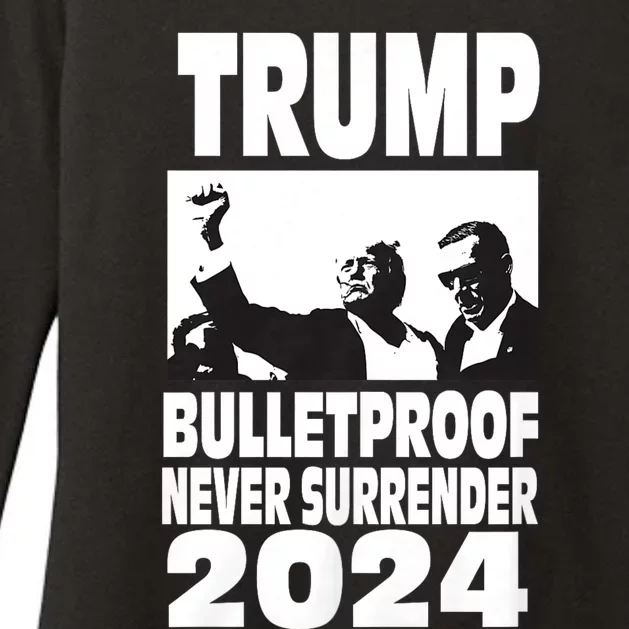 Teflon Don Trump 2024 Bulletproof Never Surrender Legend Womens CVC Long Sleeve Shirt