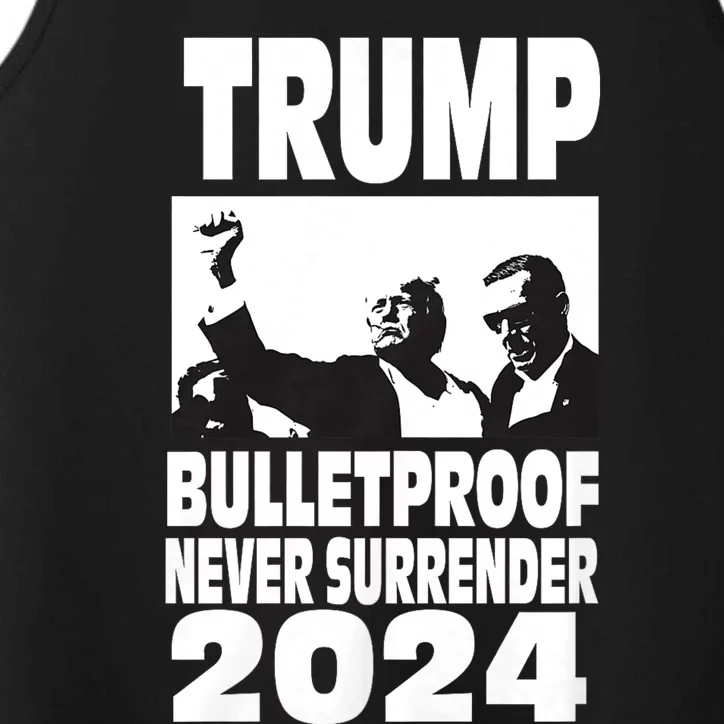 Teflon Don Trump 2024 Bulletproof Never Surrender Legend Performance Tank