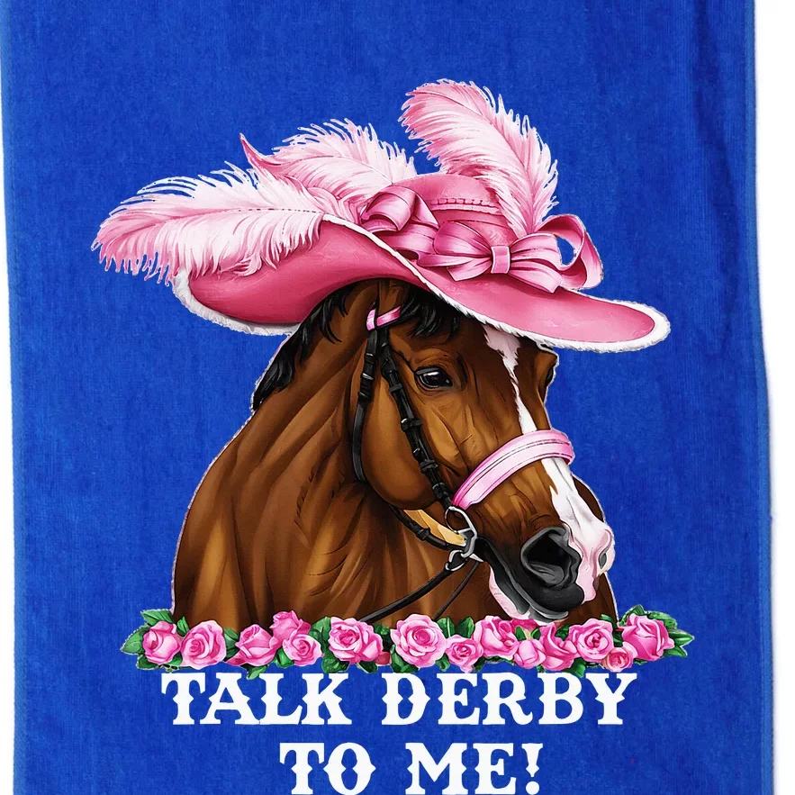 Talk Derby To Me Funny Horse Racing Lover On Derby Day Platinum Collection Golf Towel