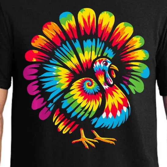 Tie Dye Turkey Thanksgiving Pajama Set