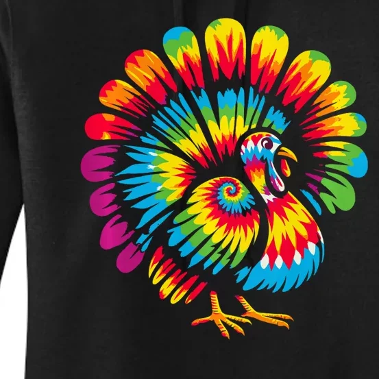 Tie Dye Turkey Thanksgiving Women's Pullover Hoodie