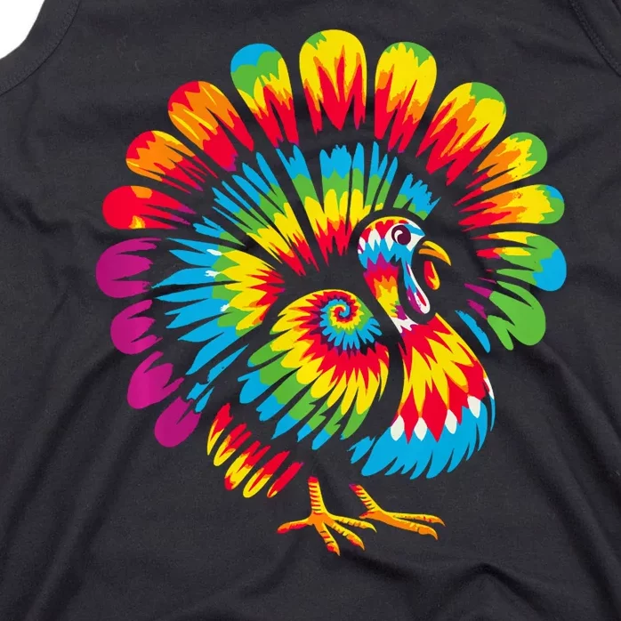 Tie Dye Turkey Thanksgiving Tank Top