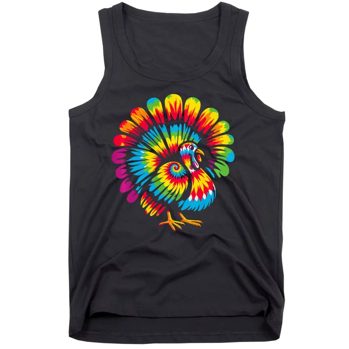 Tie Dye Turkey Thanksgiving Tank Top