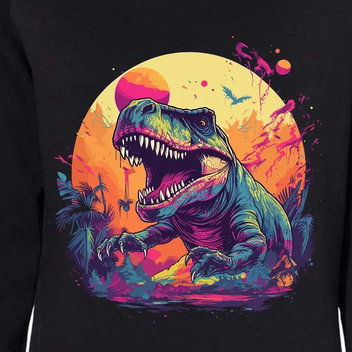 Trex Dinosaur Womens California Wash Sweatshirt