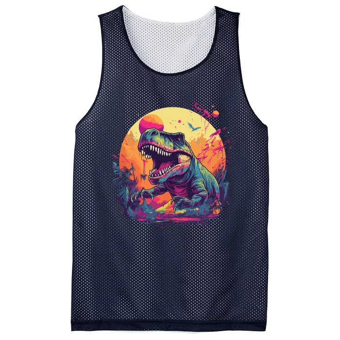 Trex Dinosaur Mesh Reversible Basketball Jersey Tank